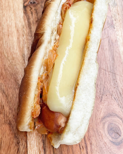 Kimchi Gouda Hot Dog